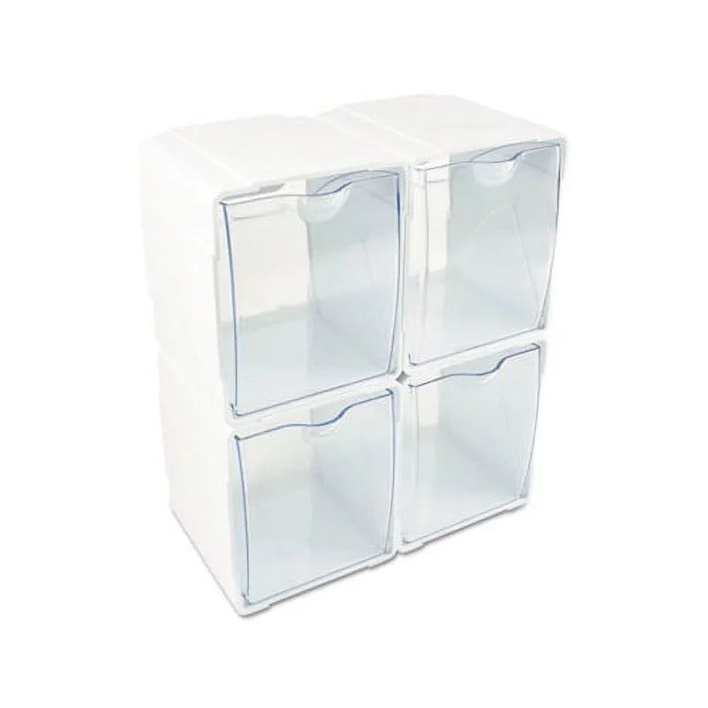 special edition 5/8 White/Clear Bin 4 4 x Organizer 5 Tilt 4-Bin 7/8 1/2, x Interlocking