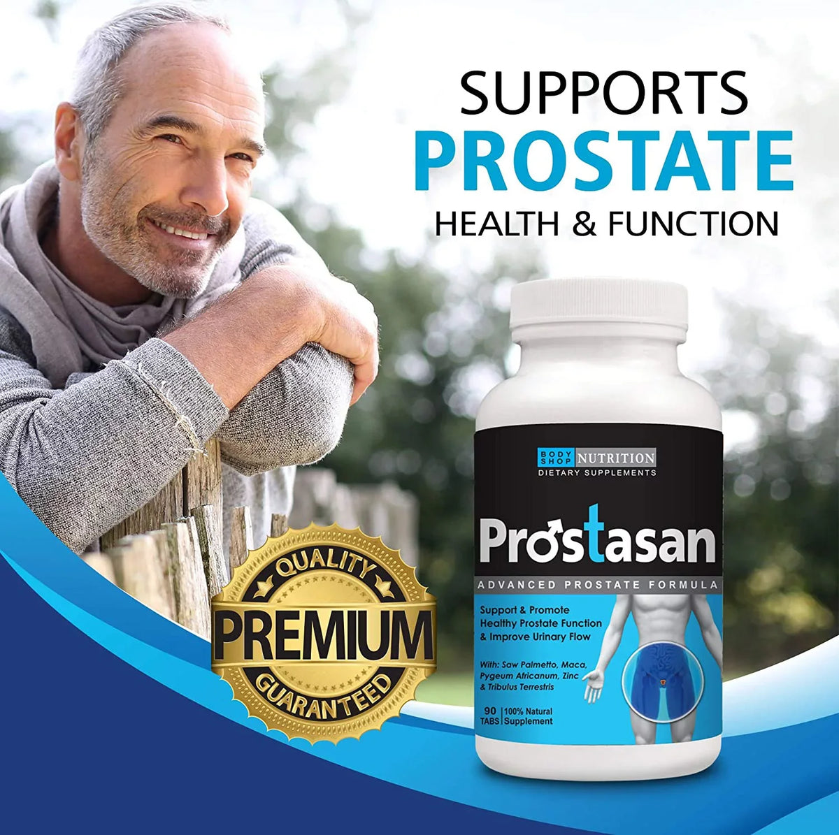 Made Formula - Caps- 100% Promote - Prostate - Relief, in Dietary Supplement Inflammation Health Natural Prostate Prostasan USA Function Prostate Healthy for Boost 90 Flow, Men's Urinary