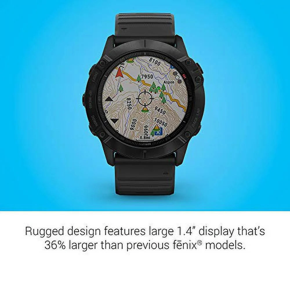 Grade-Adjusted and Guidance Music, Pulse Black Sensors, 6X Fenix Mapping, Ox GPS Garmin Watch, Pro, Features Pace 010-02157-00 Multisport Premium