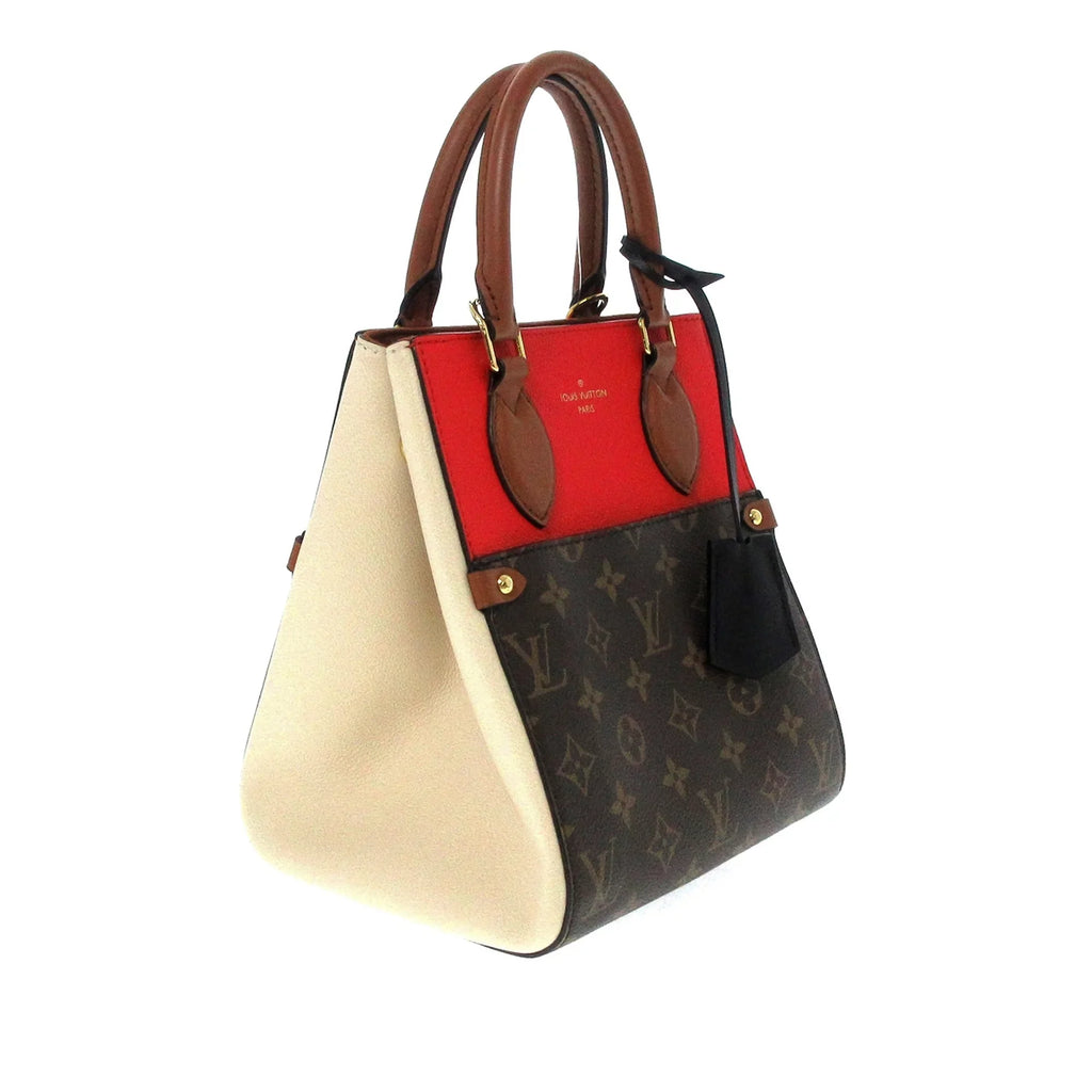 Canvas (Good) Satchel Unisex PM Tote Louis Brown Vuitton Authenticated trendy Fold Monogram Pre-Owned