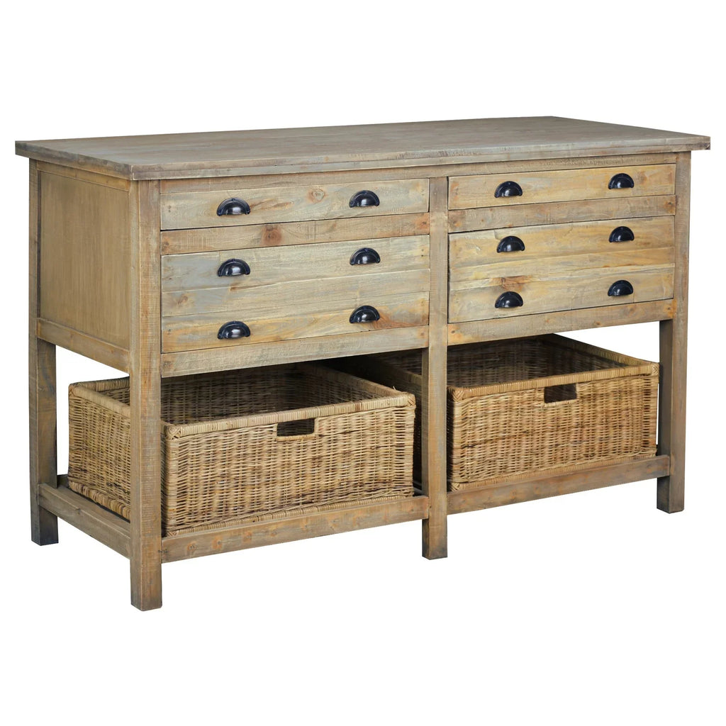 Brown Driftwood Double - Sideboard 61 Cottage trendy CC-TAB228S-DW Sunset Bay Trading in.