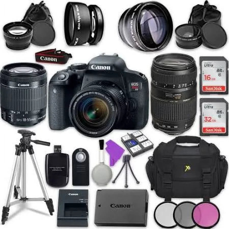 Lens||Tamron Canon Bundle w/ Autofocus Camera Digital Lens 18-55mm IS AF Rebel Zoom f/4-5.6 70-300mm SLR ||Accessory EOS STM EF-S T7i Telephoto